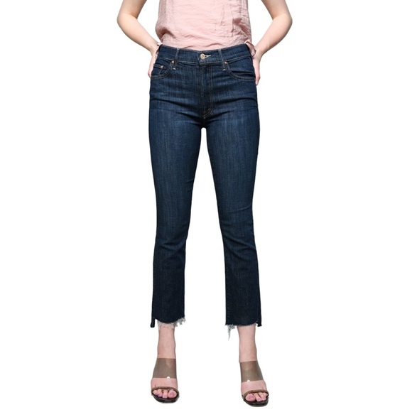 MOTHER The Insider Crop Step Fray in Clean Sweep Medium Blue Wash Size 26 - Picture 1 of 14
